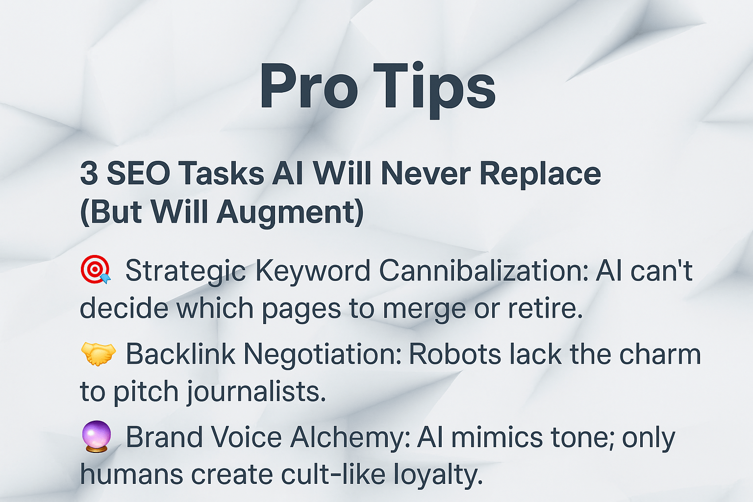 3 SEO Tasks ProTips
