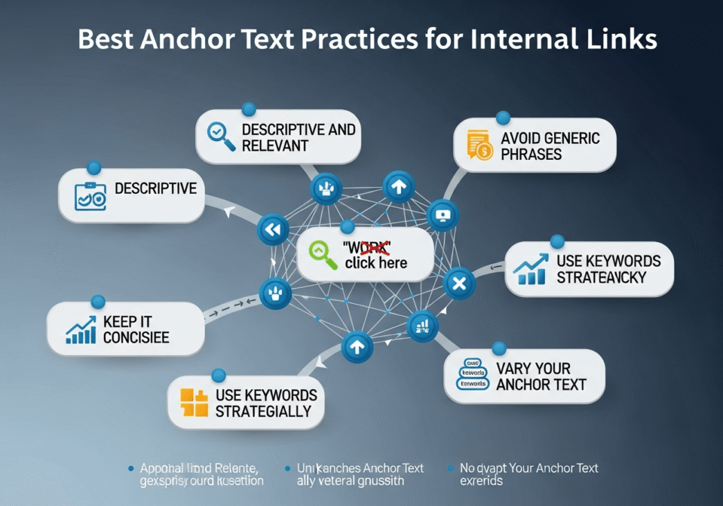 Highlighted anchor text examples showing natural, keyword-rich, and branded variations