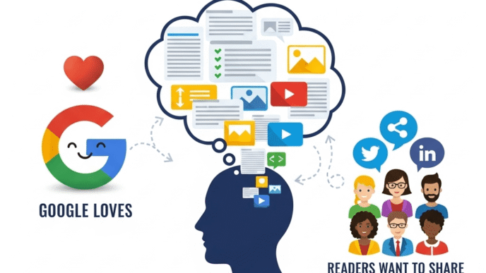 Expert author writing authoritative content with research sources