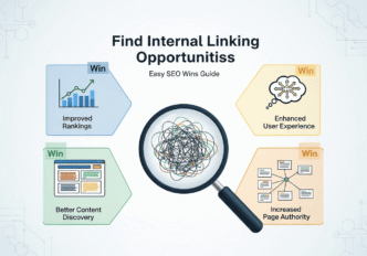 Content audit spreadsheet highlighting internal linking opportunities between related posts