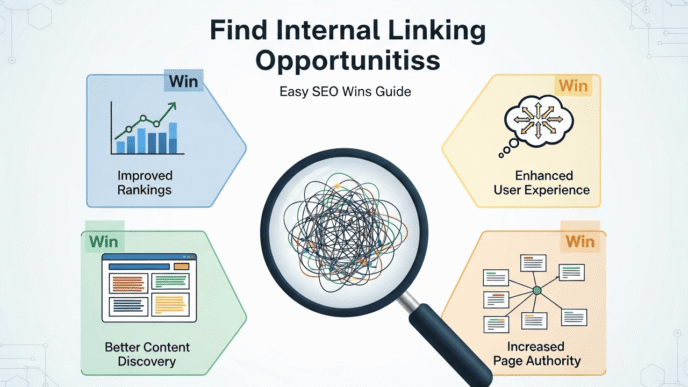 Content audit spreadsheet highlighting internal linking opportunities between related posts