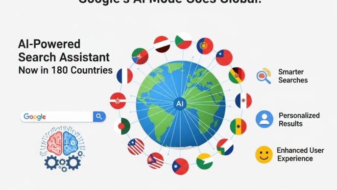 infographic of Google AI mode global expansion