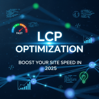 Screenshot showing LCP optimization results with before and after PageSpeed Insights scores