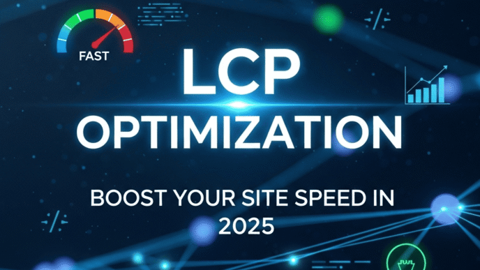 Screenshot showing LCP optimization results with before and after PageSpeed Insights scores