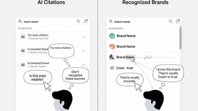 - "Trust Trumps Relevance: Users Skip AI Citations, Prefer Recognized Brand Names in Search