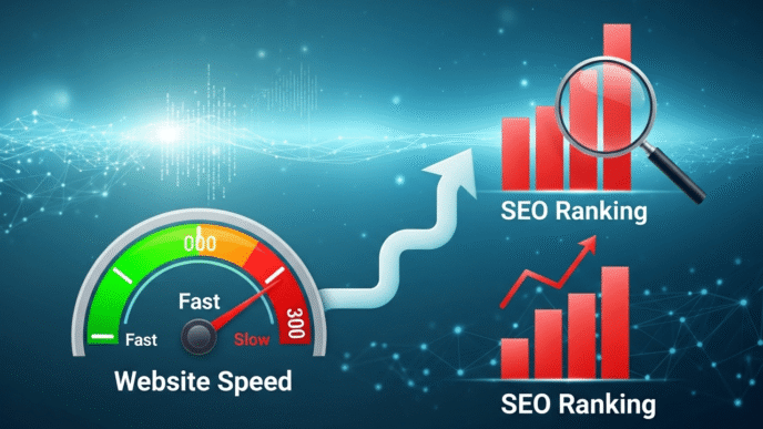 Graph showing correlation between website speed and Google search ranking positions