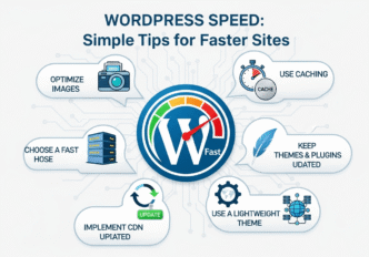 WordPress dashboard screenshot showing speed optimization plugin settings and performance scores
