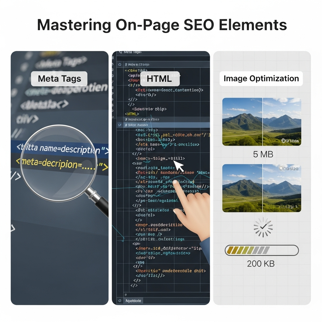Mastering On-Page SEO Elements: Meta Tags, HTML, and Image Optimization Explained
